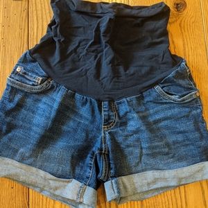 Indigo blue maternity jean shorts small